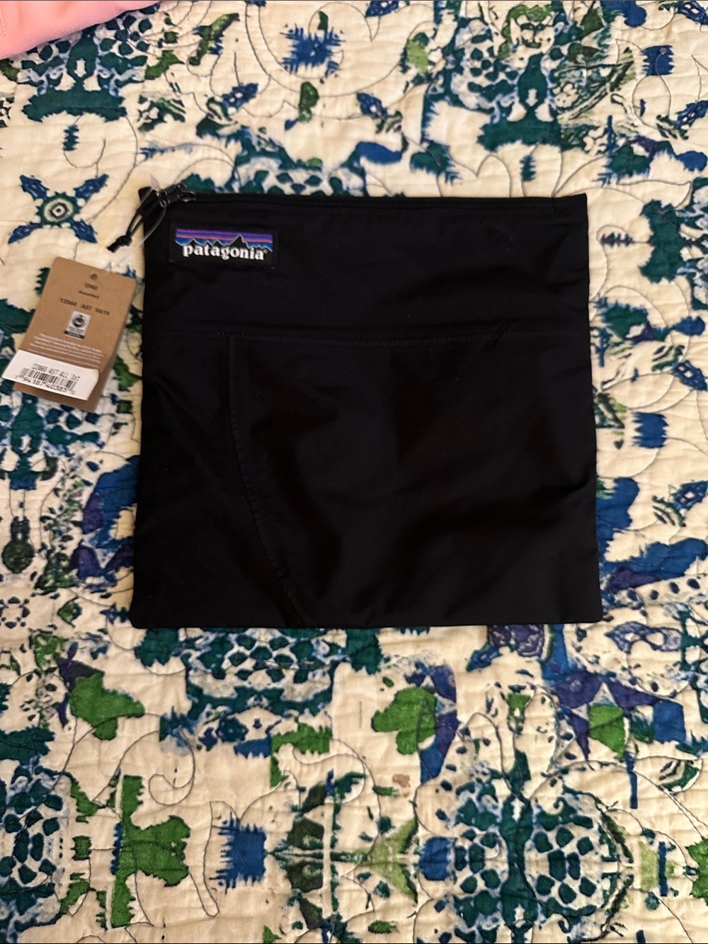 Patagonia Black Small Zip Pouch with Patch Logo